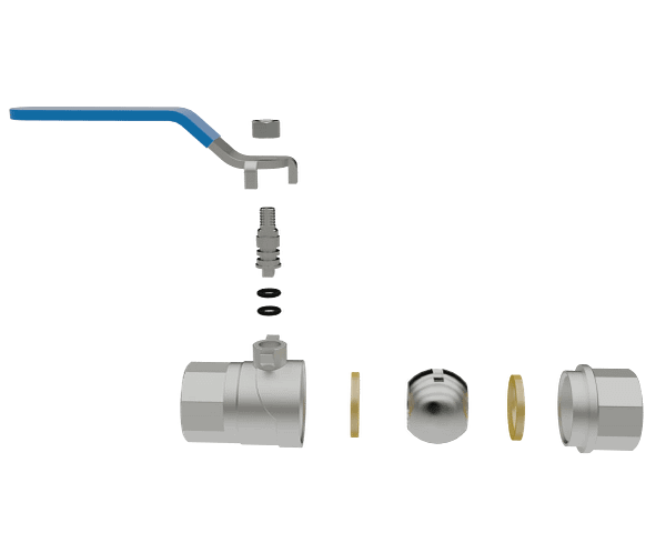 stainless-steel-manual-ball-valve-3d-animation-exploded-view 不锈钢球阀|组装演示短视频素材