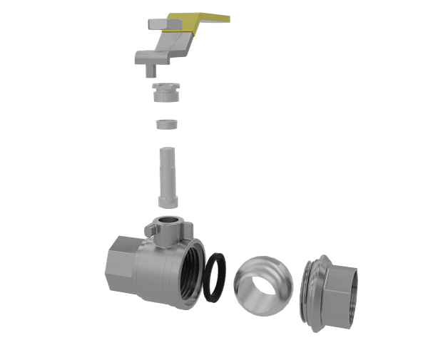 stainless-steel-manual-ball-valve-3d-animation-exploded-view 两片式球阀|组装演示短视频素材