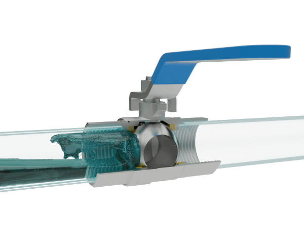 stainless-steel-manual-ball-valve-3d-animation-fluid-close 不锈钢球阀|流体模拟短视频素材