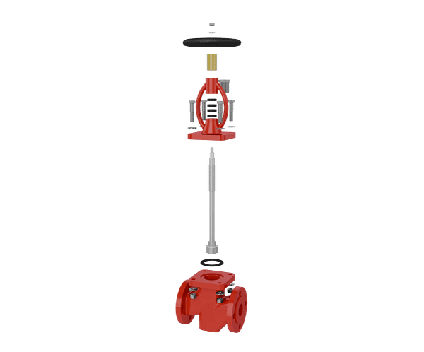 stainless-steel-osy-globe-valve-internal-structure-3d-animation-exploded-view-close- 截止阀|组装演示短视频素材
