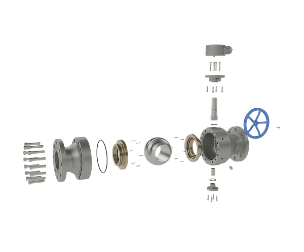 turbine-fixed-ball-valve-3d-animation-exploded-view 固定球阀|组装演示短视频素材