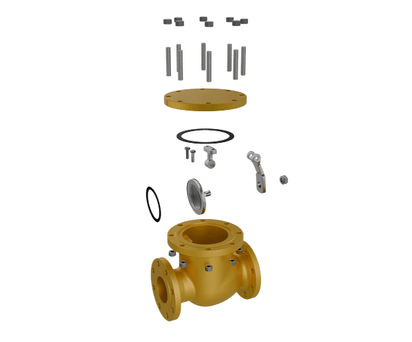 swing-check-valve-internal-structure-3d-animation-exploded-view-v2 旋启式止回阀|组装演示短视频素材