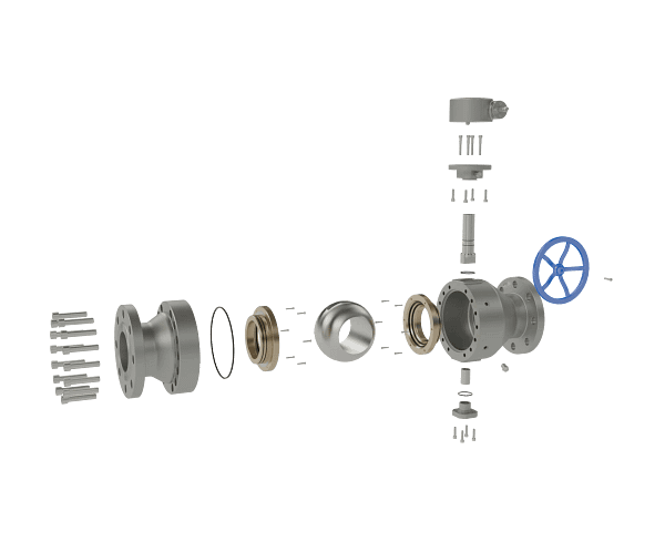 turbine-fixed-ball-valve-3d-animation-exploded-view 固定球阀|组装演示短视频素材