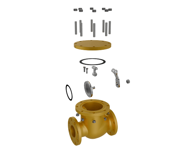 swing-check-valve-internal-structure-3d-animation-exploded-view-v2 旋启式止回阀|组装演示短视频素材